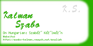 kalman szabo business card