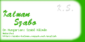kalman szabo business card